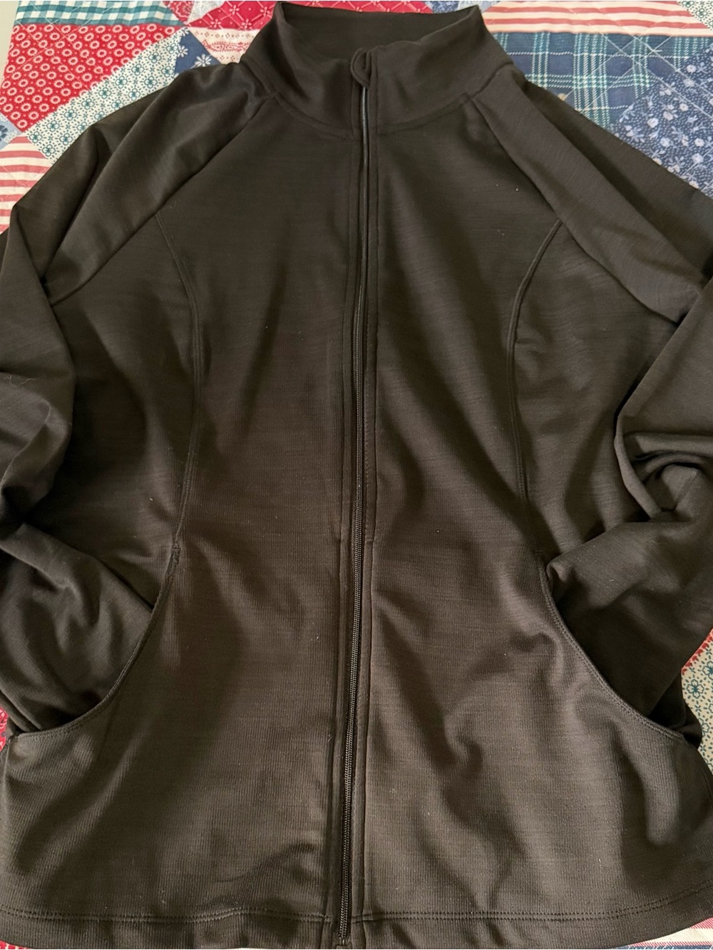 32 Degrees Women's Black Full-Zip Performance Sweater/Jacket